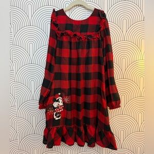 Girl's Disney Minnie Mouse flannel Plaid Nightgown size 9/10
